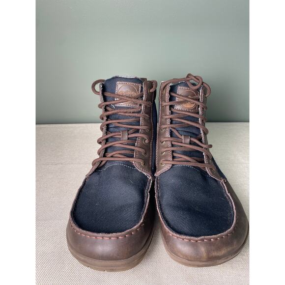 Lems Boulder Boot Brown + Navy. M 11.5 (EU 45), zero drop, flannel lined